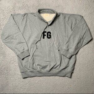 Fear Of God Sixth Collection Mock Neck Sweatshirt USA Gray Mens XL cotton